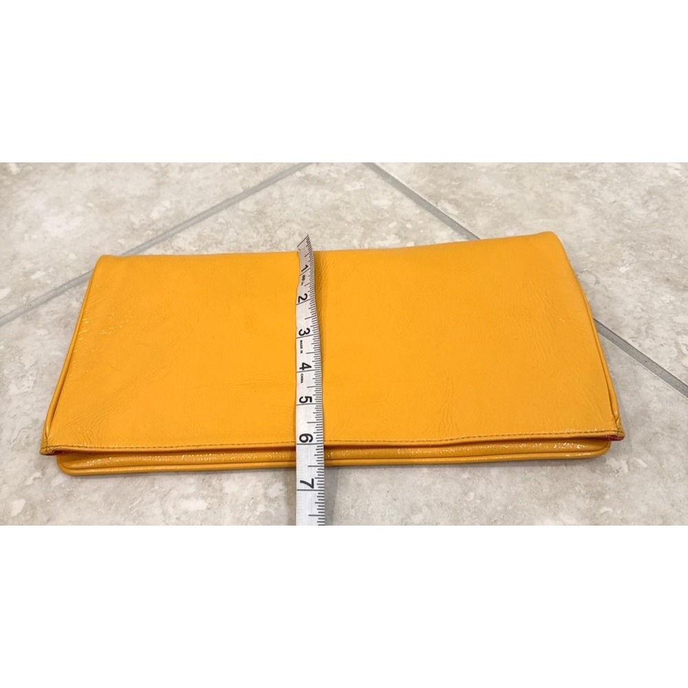 Hobo International Yellow Patent Leather Purse Clutch Preppy Colorful 6x13x1 - Picture 8 of 12